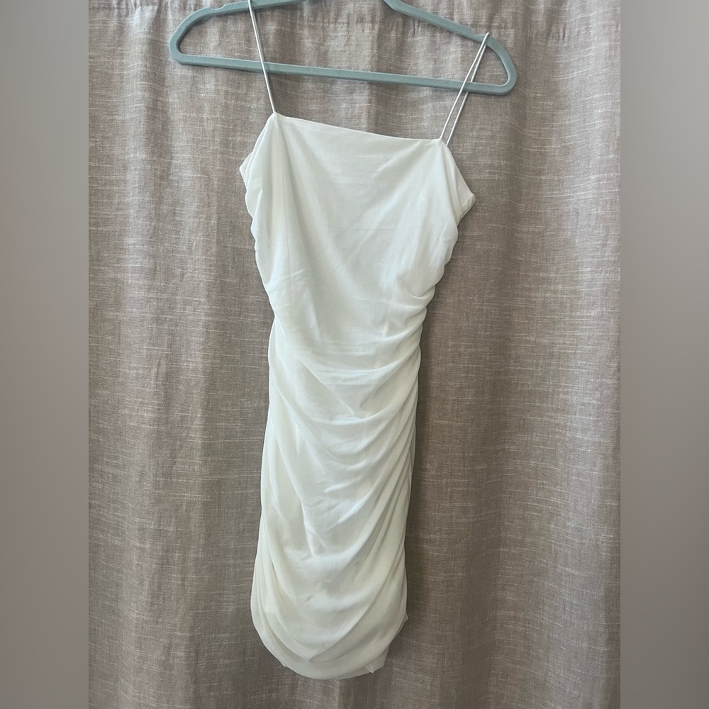 Princess Polly Elegant White Ruched dress